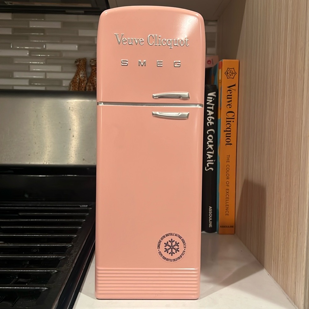 Veuve Clicquot + SMEG mini champagne display fridge